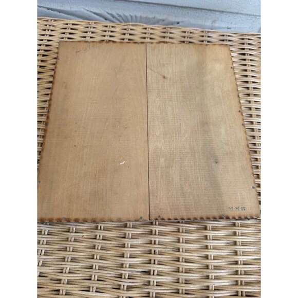 Antique 1910s Flemish Art Pyrography Hanky/Glove Box Girl Snow Skiing - Picture 3 of 14